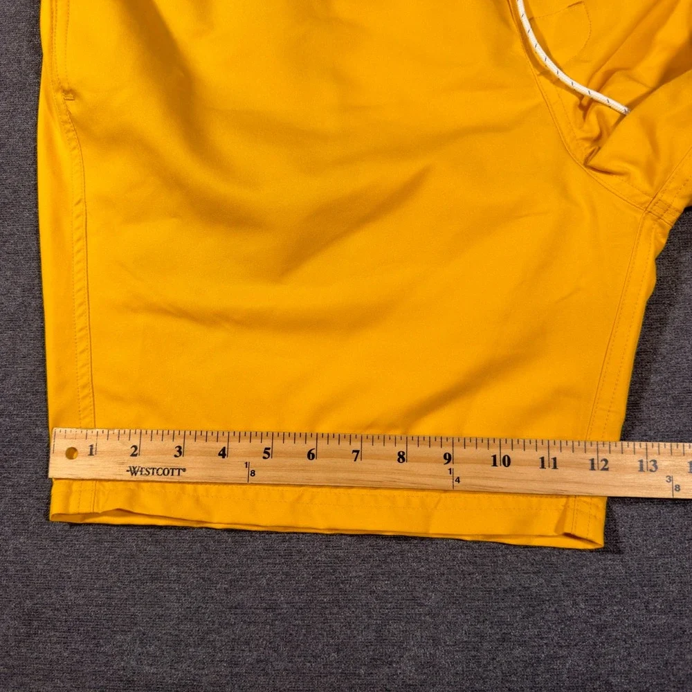 Outerknown Swim Trunks Men XL Yellow Unlined Quick Dry Board Shorts Pocket Beach